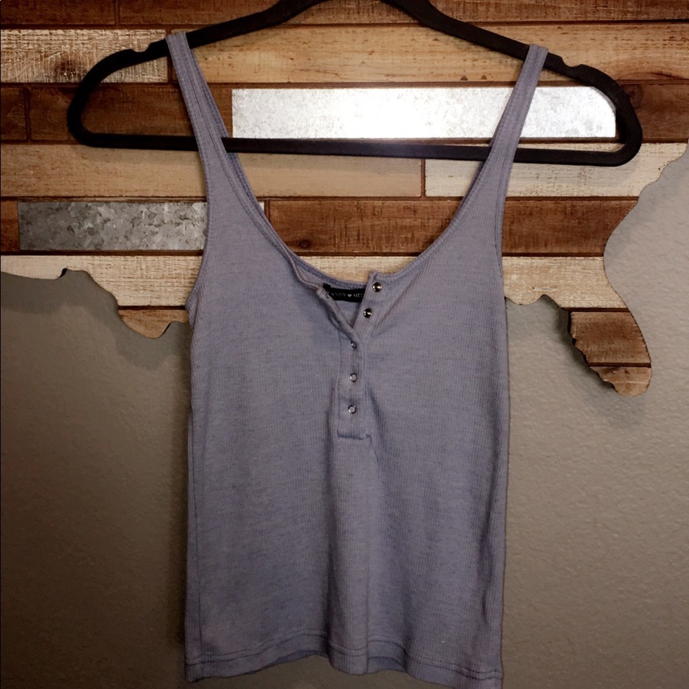 Light Blue Cropped Tank Top